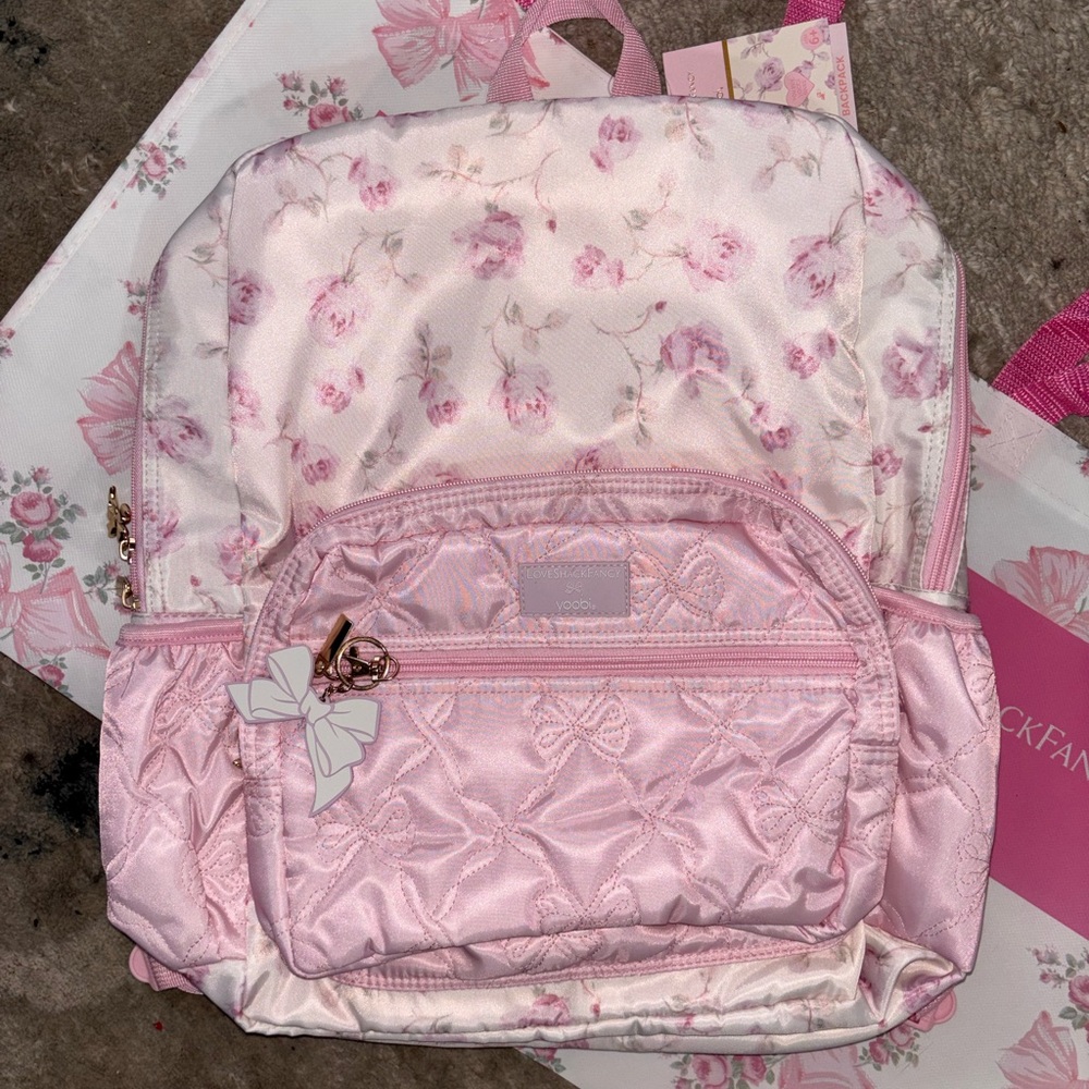 LoveShackFancy x yoobi Pink sterling dusk floral backpack